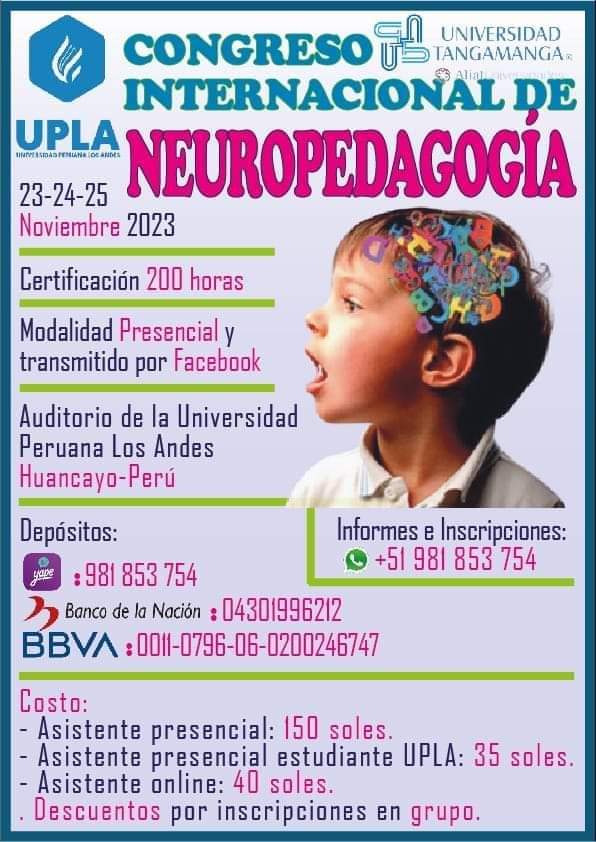 PRIMER CONGRESO INTERNACIONAL DE NEUROPEDAGOGIA
